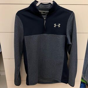 Men’s Small Under Armour Two-Tone Blue Quarter-Zip Pullover ColdGear
